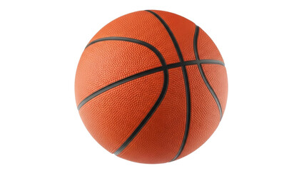 Isolated orange basketball with black lines for indoor or outdoor game on court, ball sport © Elena