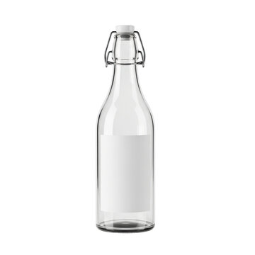 Glass bottle with flip-top cap isolated on transparent background