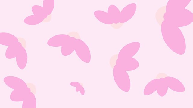 Soft, floral background of cute pink flowers gently swaying. Seamless looping animation, ideal for spring, weddings, Mothers Day, or romantic themes.