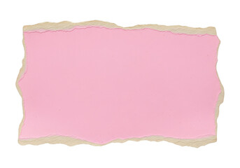 Obraz premium A soft pink piece of paper with a slightly crumpled and torn edge, giving it a vintage feel isolated on transparent background 'Png
