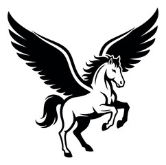 Fototapeta premium Bold vector illustration of Pegasus depicting a majestic creature for emblem design