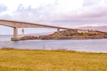 Fototapeta premium The Sky Road Bridge and the Kyle of Lochalsh, Kyleakin, Isle of Skye, Scotland