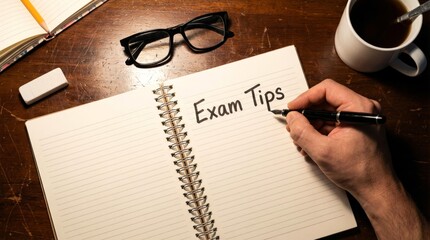 Close up of a person writing the words 