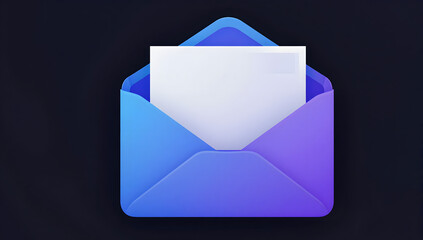 Digital Correspondence: A stylized illustration of a digitally rendered envelope, delicately opened to reveal a pristine sheet of paper, symbolizing communication, and information delivery. 