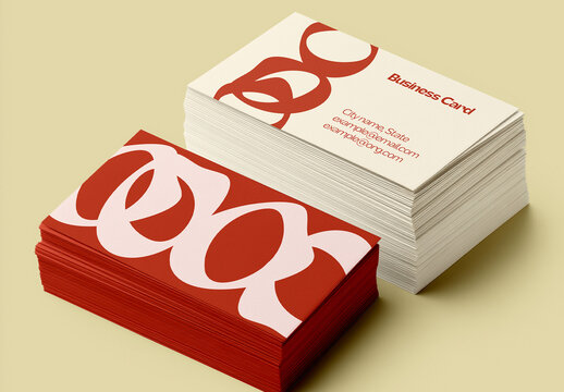 Two Business Card Stacks Positioned Parallel in Minimal Layout