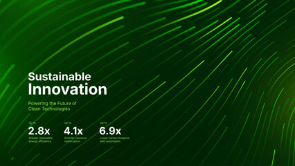 Naklejka premium Clean Energy Research Visual with Flowing Dots – Abstract Tech Grid for Green Innovation for Eco-Conscious Branding. Vector Illustration.