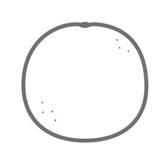 グレープフルーツの線画アイコン（アウトライン・モノクロ）