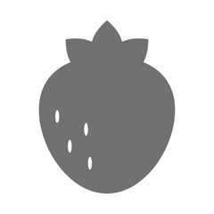 いちごのシンプルシルエットアイコン（モノクロ）