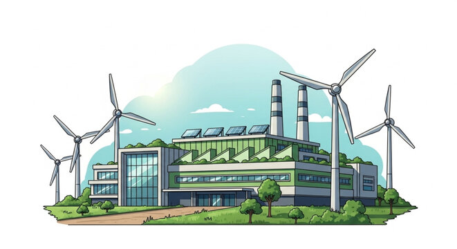 Sustainable Building with Wind Turbines.