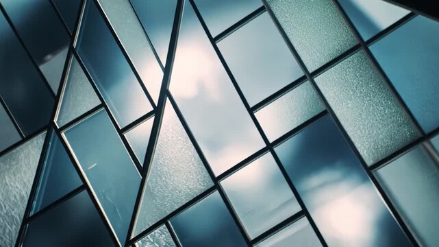 Abstract Geometric Window Design with Sun Reflections and Clouds