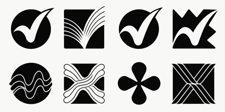 Abstract Geometric Symbols: A captivating array of abstract geometric symbols, blending shapes and lines. This visually engaging composition, ideal for various design applications.