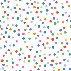 Obraz premium abstract pattern of children crayons. Colorful dots and confetti, seamless print