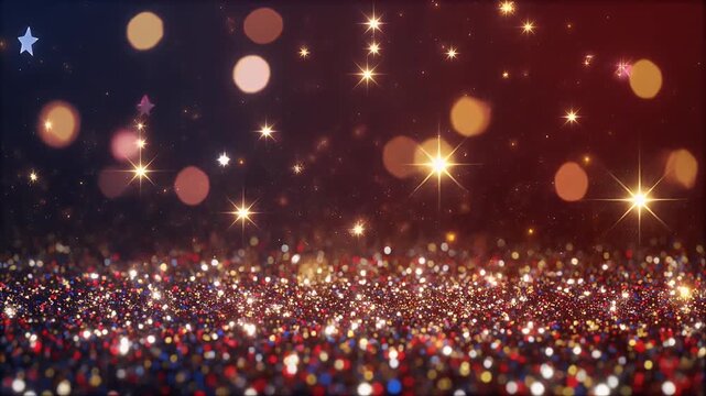 Vibrant sparkling stars and glittering lights in magical night sky