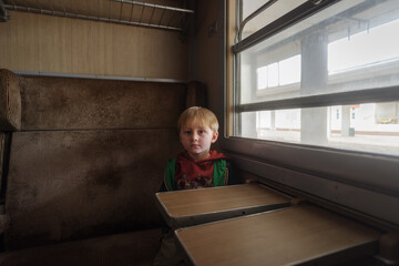 Child travels by train