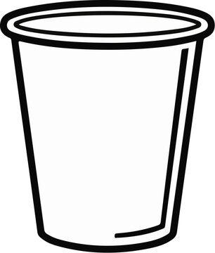 Simple outline of a disposable drinking cup