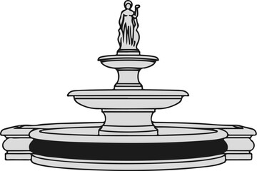 Fototapeta premium An ornate tiered fountain with a statue on top