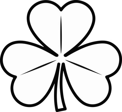 Black outline of a three-leaf clover on a white background