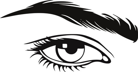 women eyebrows, women eye silhouettevector art.eps