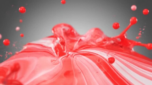 Romantic vector illustration of red blood cells and paint splashes forming a heart shape for a Valentine celebration card design