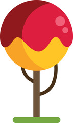 Stylized autumn tree presenting vibrant seasonal leaf colors