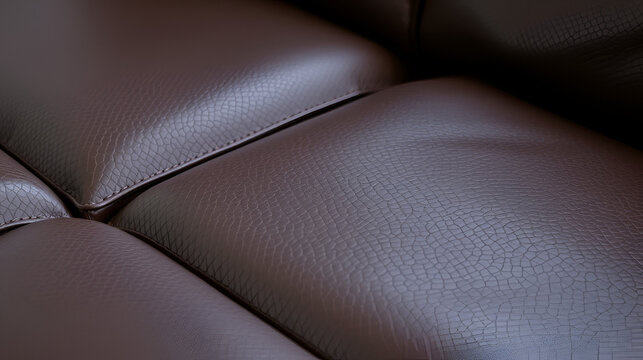 Leather sofa with Rexine texture in close up view