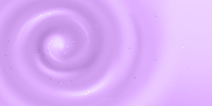 Creamy blueberry yogurt swirl with small particles, realistic vector background. Top view of purple wave pattern, smooth cosmetic texture. Delicious fruity ice cream, dessert or beauty product design