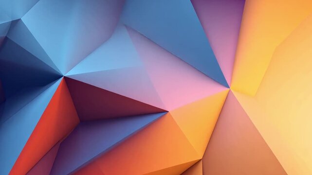 Vibrant Geometric Abstract Background in Blue Orange and Purple Tones