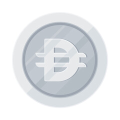 Obraz premium Silver coin with UAE dirham sign (Dh). Economy, finance, investment, profit, money, AED currency concept. Flat vector illustration isolated on white background