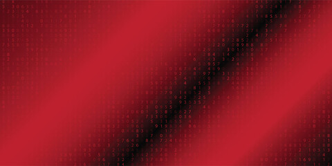 Abstract Vector streaming binary code red background. Data and technology, decryption and encryption. vector design © MOH