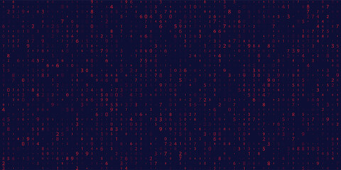 Design Vector streaming binary code red background. Data and technology, decryption and encryption. vector illustration art © MOH