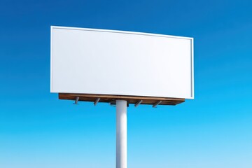 Obraz premium Large Blank White Billboard Sign Against A Clear Bright Blue Sky Ideal For Advertising And Marketing Mockups With Copy Space