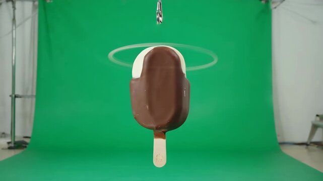 ice cream on a wooden background