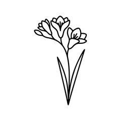 シンプルなフリージアの線画アイコン