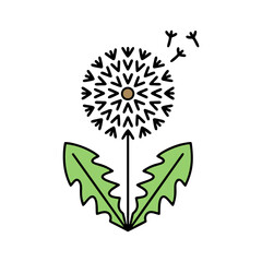 タンポポの綿毛のカラーアイコン