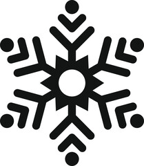 Obraz premium Snowflake icon featuring six arms with geometric patterns for winter and frost concepts