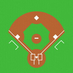 野球コートのイラスト