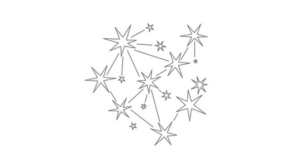 Outline star constellation with connecting lines on white background © mukti