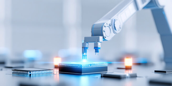 Illustration of lithography machines for chip manufacturing