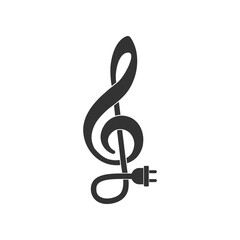 Obraz premium Treble clef connect logo icon isolated on white background