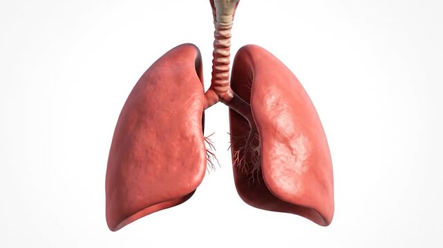 Anatomical illustration of human respiratory organs and airways