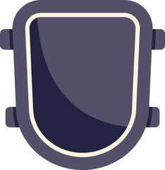 Dark blue flat vector knee pad providing safety and sports protection © anatolir