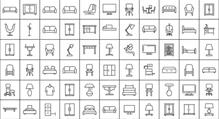 Ancient Hieroglyphic Symbols Grid.