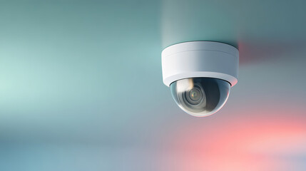 Close-up of an indoor surveillance camera