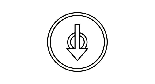 Price decrease down arrow icon outline on white