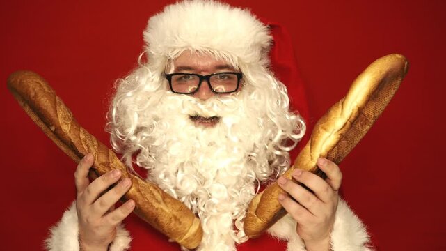 Hungry Santa Claus is very hungry.