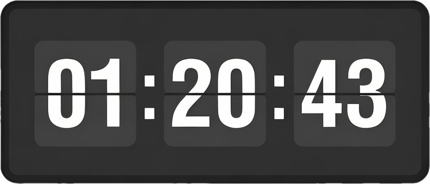 Digital stopwatch display with white numbers on black background