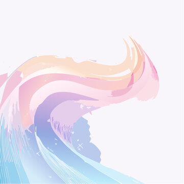 Abstract watercolor wave illustration with pastel colors and artistic brushstrokes