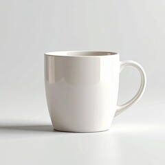 Obraz premium Glossy Off White Ceramic Coffee Mug Centered on Neutral Background