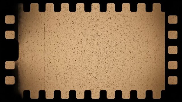Vintage Film Reel Border with Grainy Texture and Perforations - Retro Cinema Background