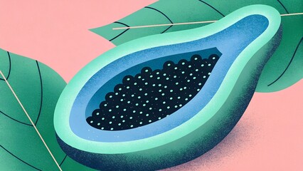 Obraz premium Papaya silhouette dark fill shape